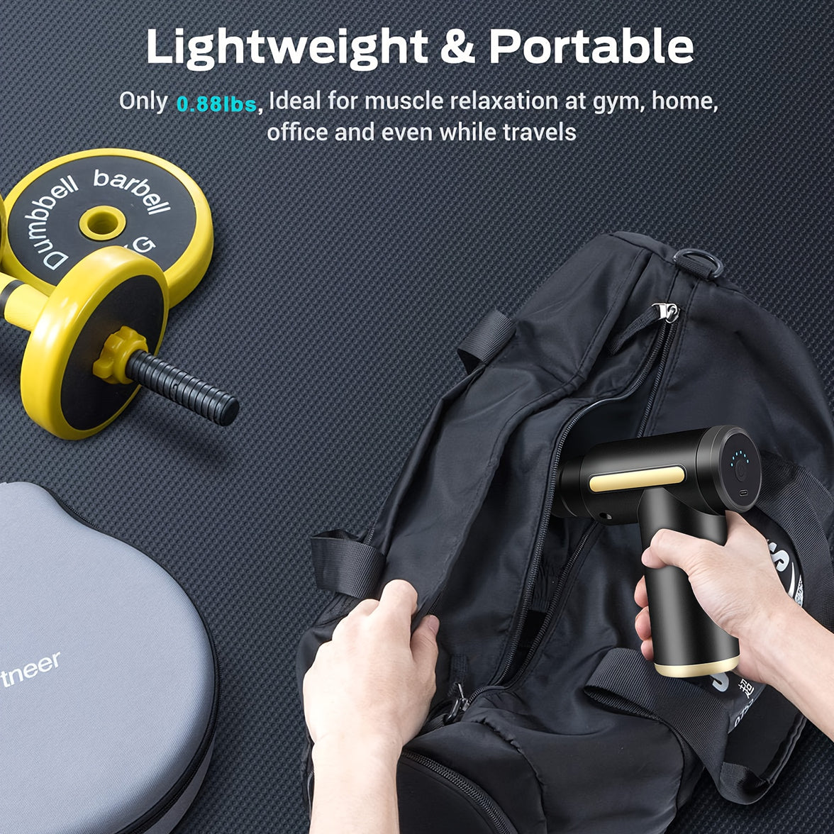 **Portable Deep Tissue Massager | 6-Speed & 4 Heads & 15-Min Timer Professional Muscle Recovery, Anytime Anywhere**
