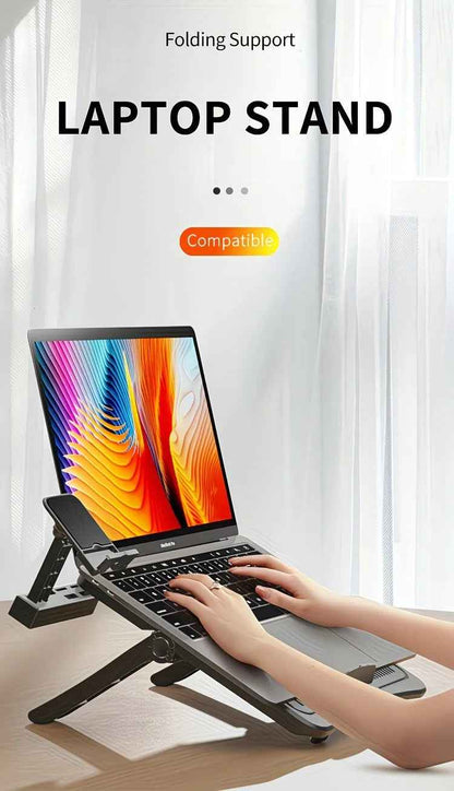 Adjustable Laptop Stand 17.3 Inch with Height Adjustment and Phone Holder