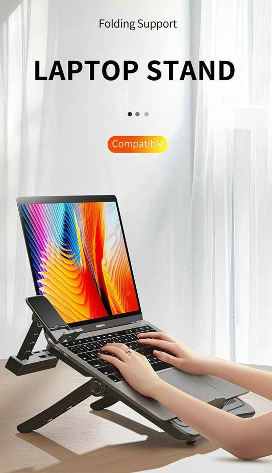 Adjustable Laptop Stand 17.3 Inch with Height Adjustment and Phone Holder