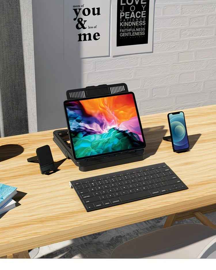 Adjustable Laptop Stand 17.3 Inch with Height Adjustment and Phone Holder