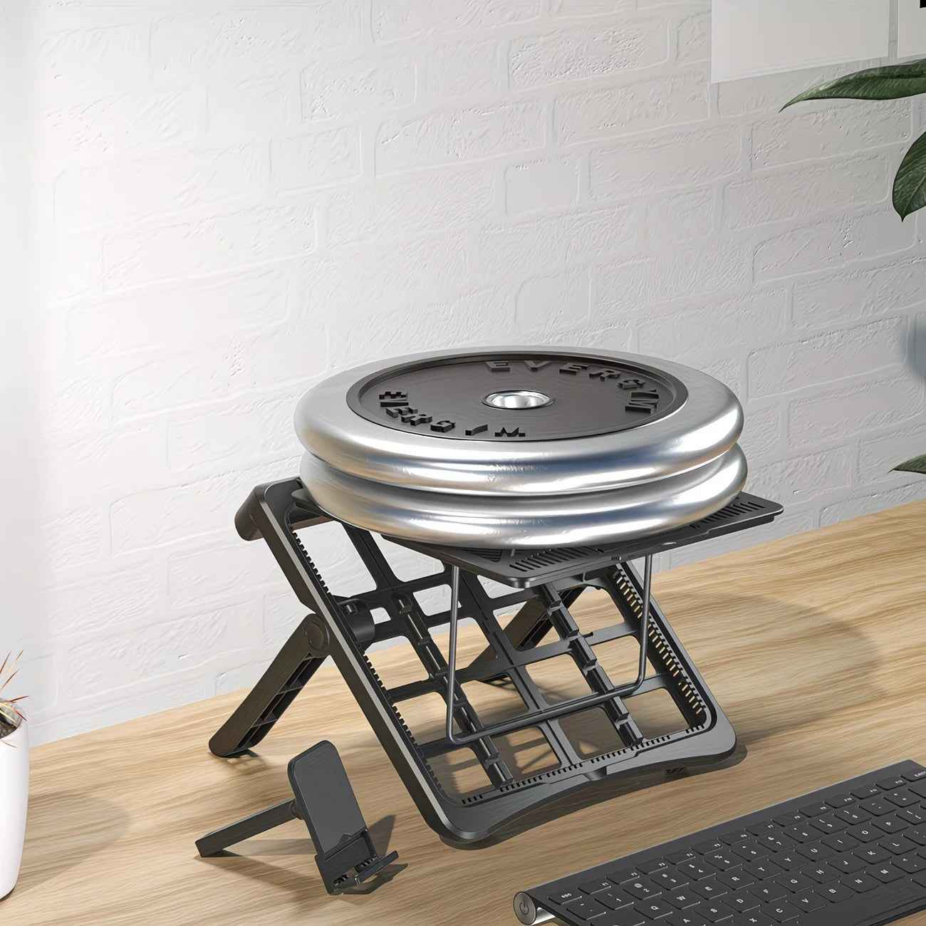 Adjustable Laptop Stand 17.3 Inch with Height Adjustment and Phone Holder