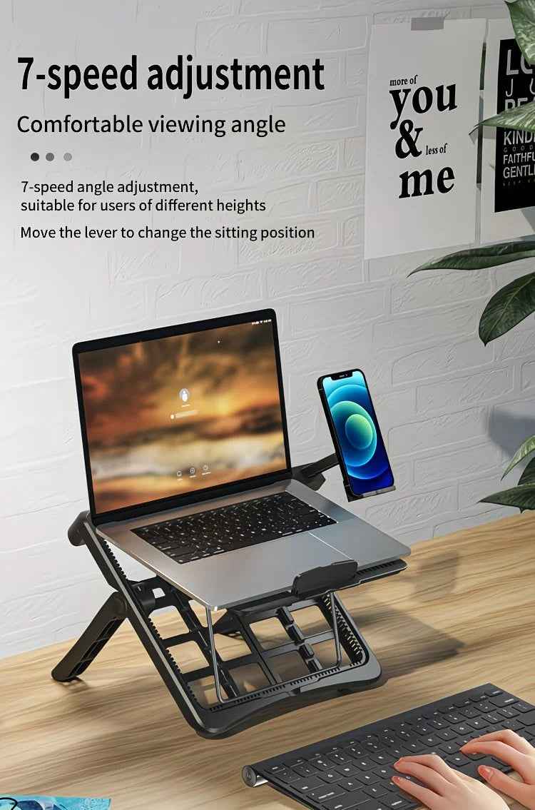 Adjustable Laptop Stand 17.3 Inch with Height Adjustment and Phone Holder