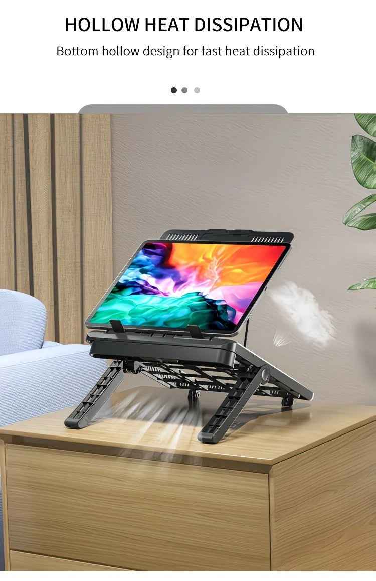 Adjustable Laptop Stand 17.3 Inch with Height Adjustment and Phone Holder
