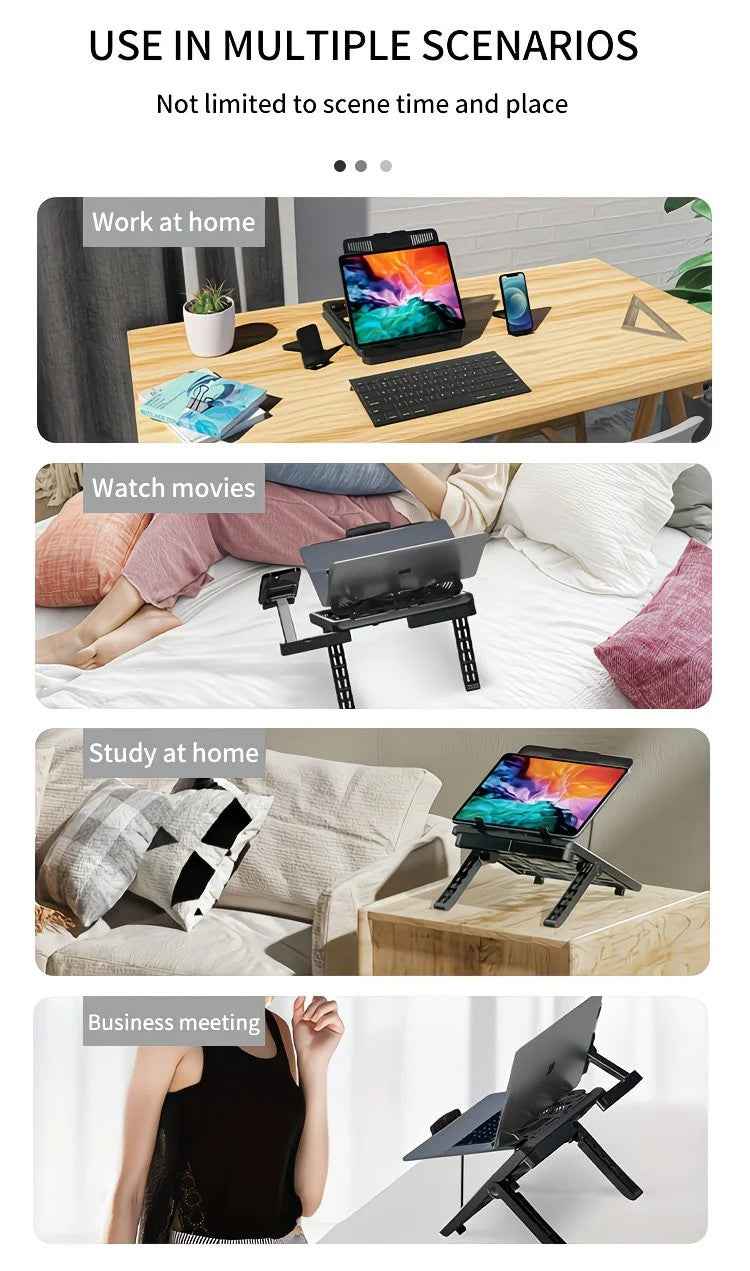 Adjustable Laptop Stand 17.3 Inch with Height Adjustment and Phone Holder
