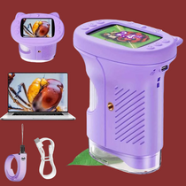 Children's 1000X Digital Microscope 2.4 Inch IPS Screen Portable Mini LED Microscope with Photo Video and PC Connection Science Educational Toy.purple