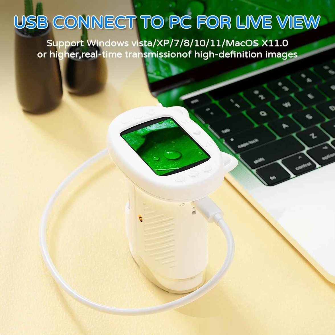 Children's 1000X Digital Microscope 2.4 Inch IPS Screen Portable Mini LED Microscope with Photo Video and PC Connection Science Educational Toy.purple