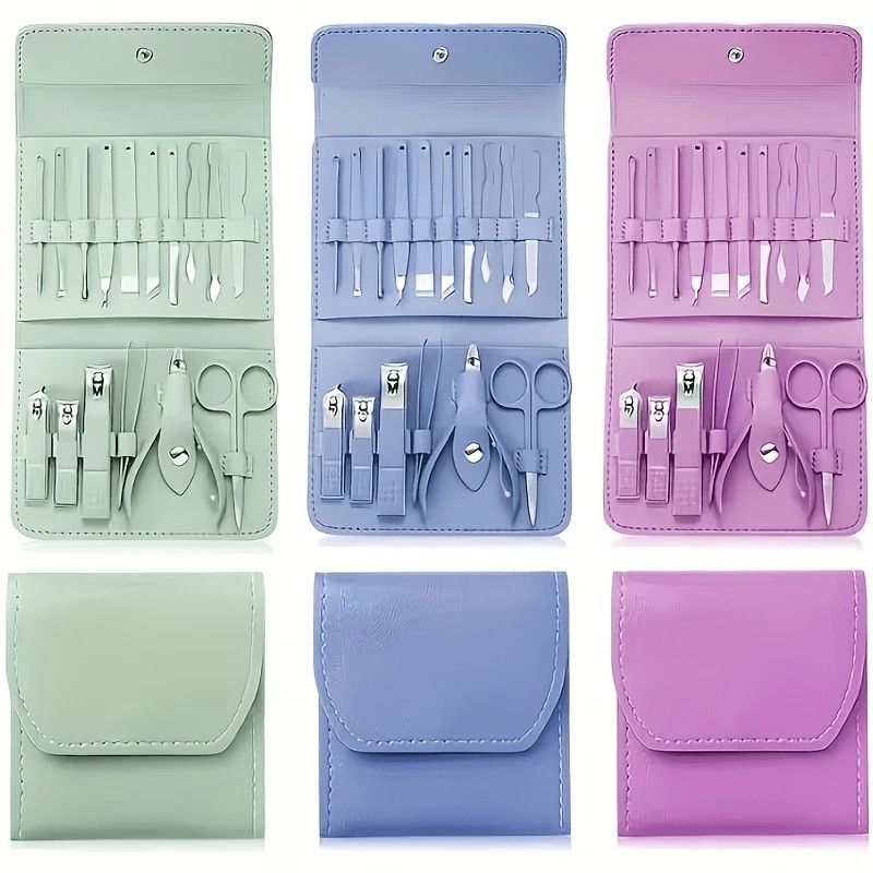 16-Piece Nail Care Set | Portable & Professional, One Box for Hand & Foot Details.BLUE