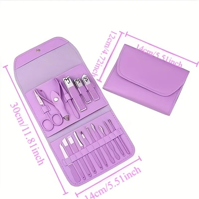 16-Piece Nail Care Set | Portable & Professional, One Box for Hand & Foot Details.BLUE