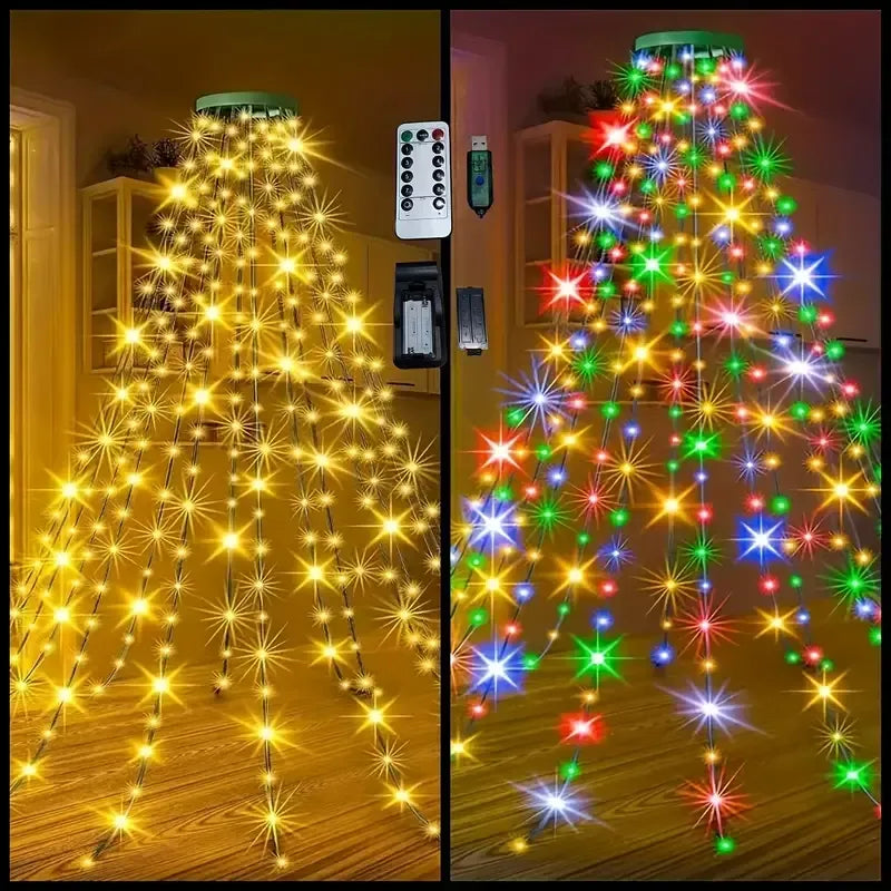 Transform Your Holidays with USB Remote Control Christmas Tree Lights - Effortless Installation & Dazzling Effects