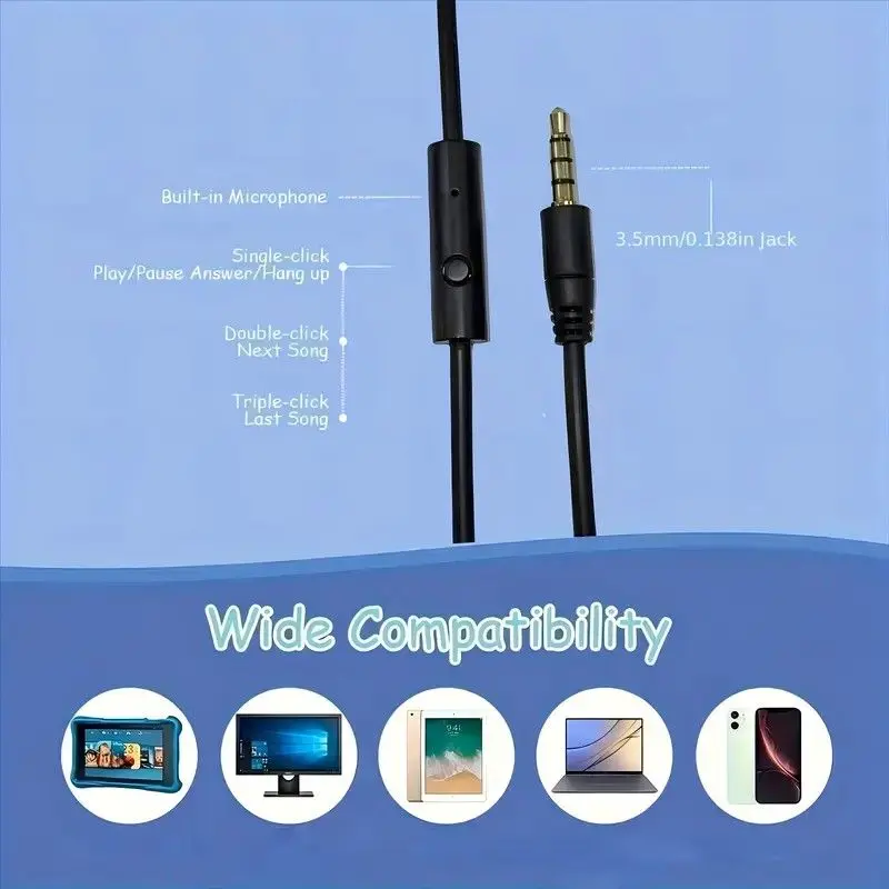 Wired Over-Ear Headset with Microphone - Experience Portable Sound Like Never Before!