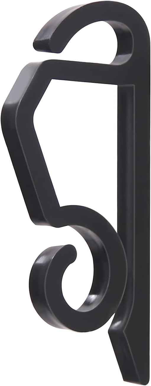 Christmas Light Clips Outdoor - 200 Pcs Holiday Lights Clip Plastic Gutter Hooks Outside Xmas Light Hangers for Hanging Christmas Halloween Decor (Black)