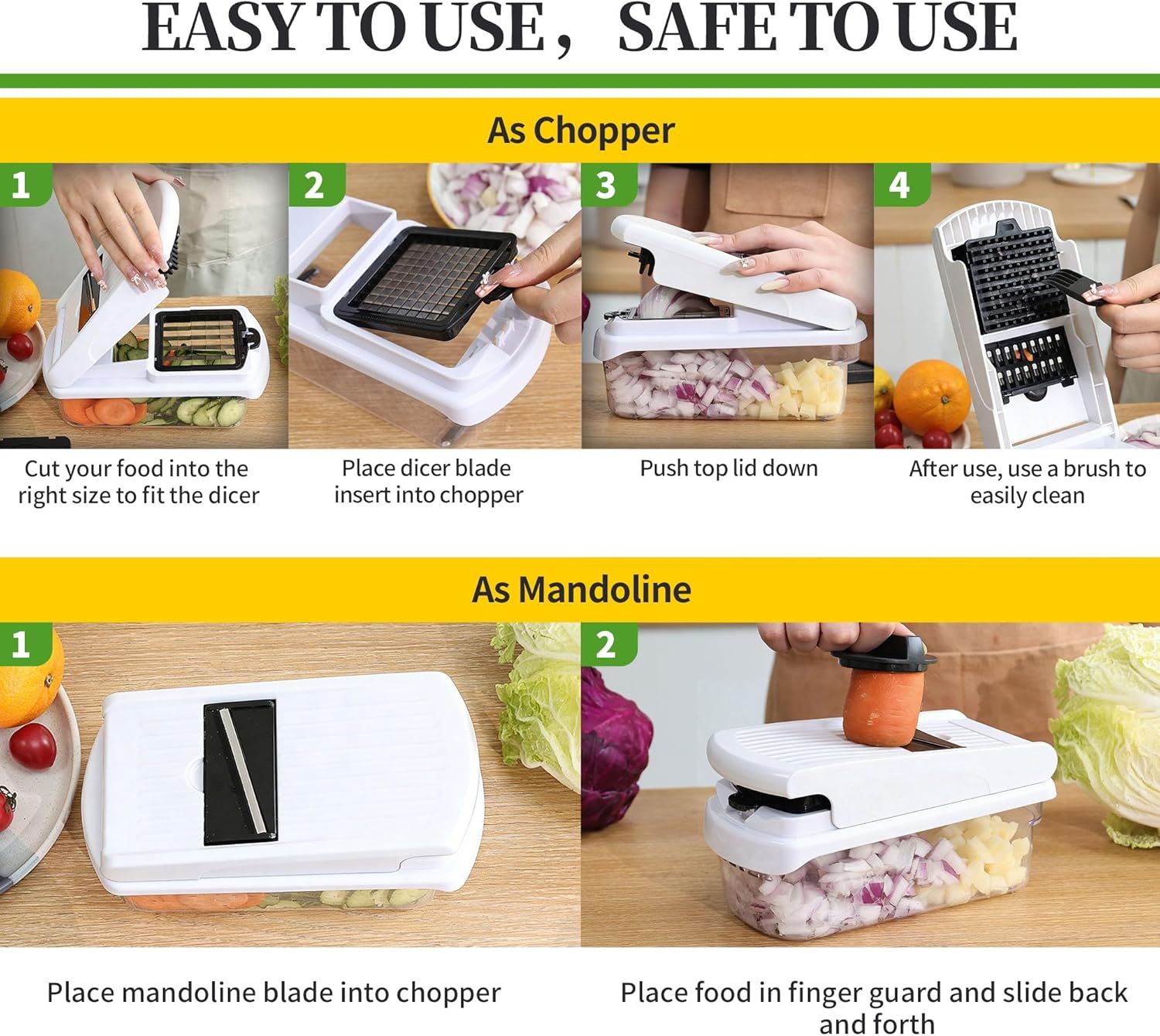 18-in-1 Vegetable Chopper Mandoline Slicer Kitchen Gadgets with Container for Effortless Chopping, Dicing, and Slicing