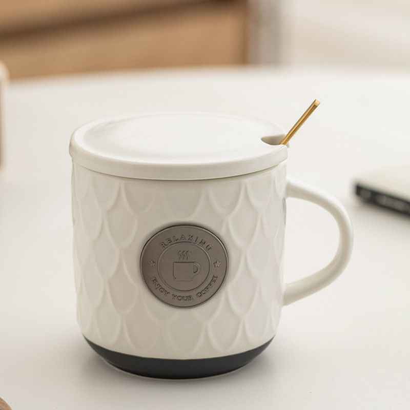 Copper Embossed Ceramic Coffee Mug - Elevate Your Sipping Experience