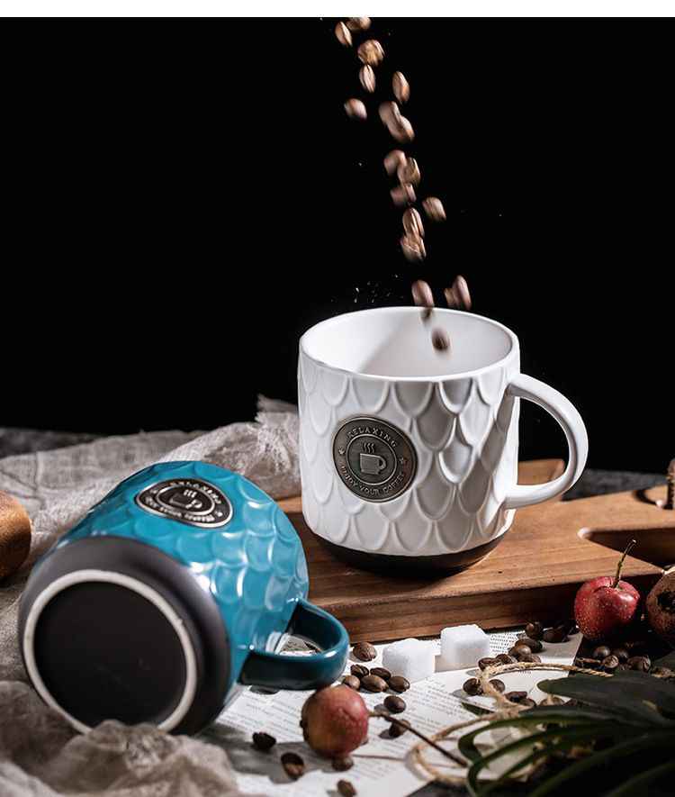 Copper Embossed Ceramic Coffee Mug - Elevate Your Sipping Experience