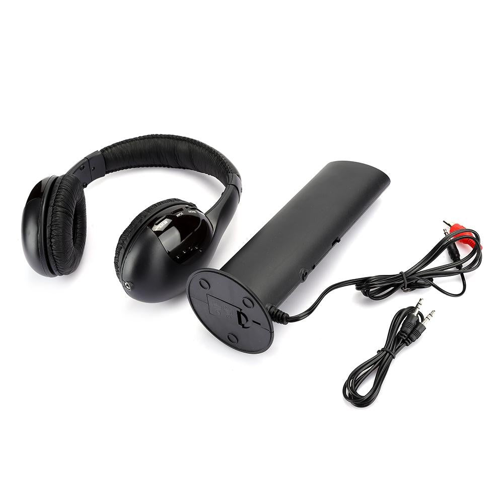 5 in 1 FM Wireless Headset with Microphone and Charging Stand