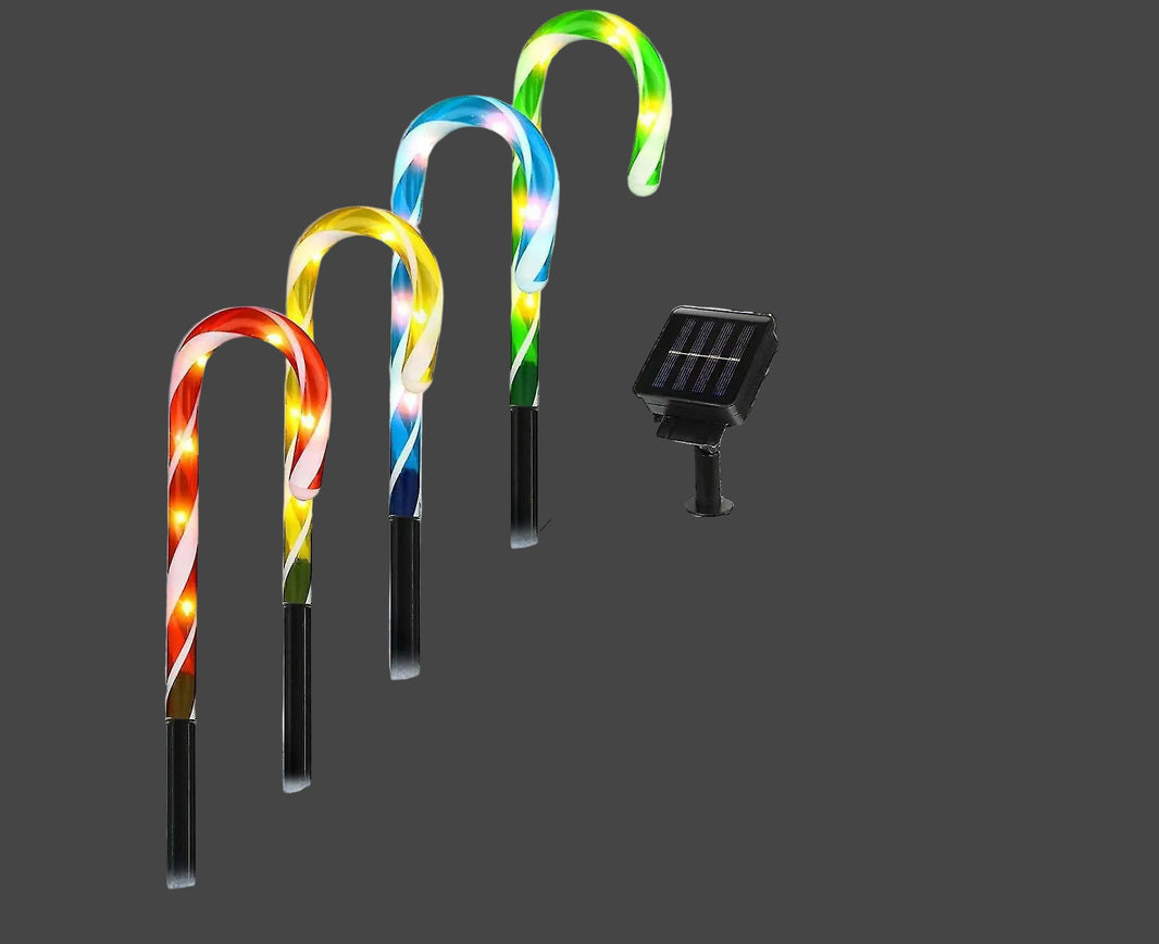 Christmas Solar Candy Cane Lights Candy Cane Pathway Markers Lights Set Of Xmas Led Yard Lawn Indoor Outdoor Decoration Lights For House Path Walkway