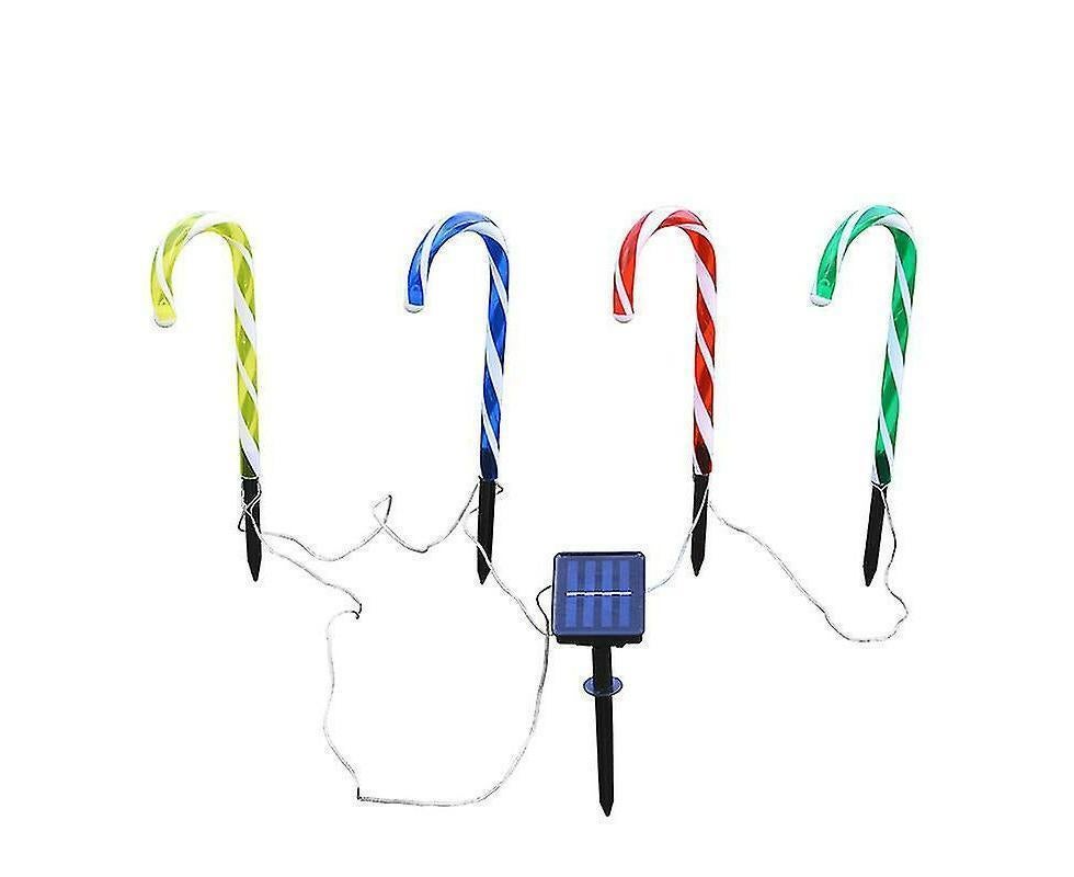Christmas Solar Candy Cane Lights Candy Cane Pathway Markers Lights Set Of Xmas Led Yard Lawn Indoor Outdoor Decoration Lights For House Path Walkway