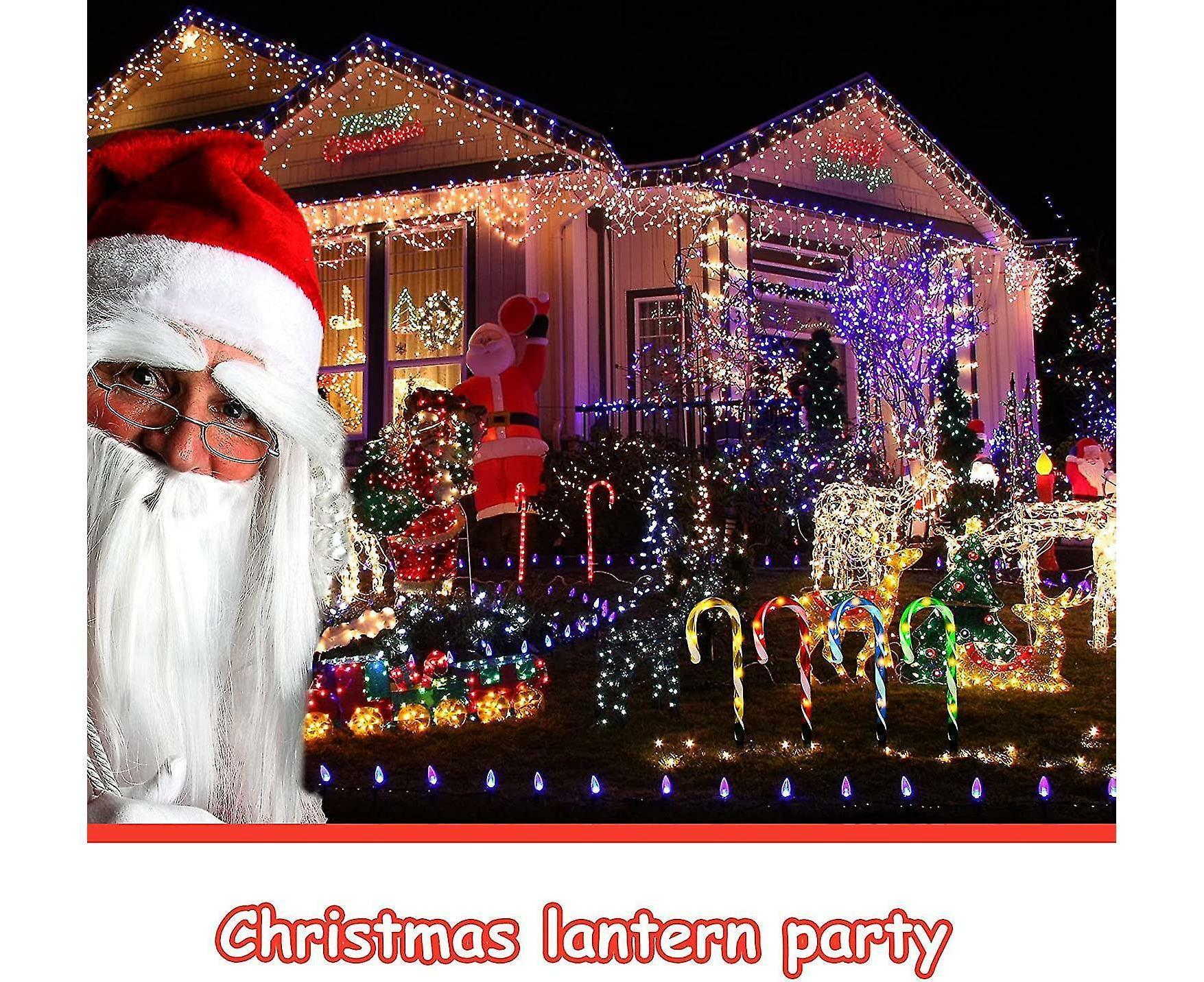 Christmas Solar Candy Cane Lights Candy Cane Pathway Markers Lights Set Of Xmas Led Yard Lawn Indoor Outdoor Decoration Lights For House Path Walkway