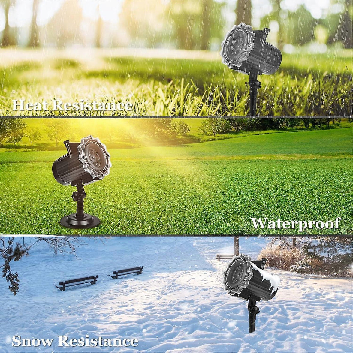 Christmas LED Projector Lamp with 16 Snowflake Patterns for Outdoor Decoration