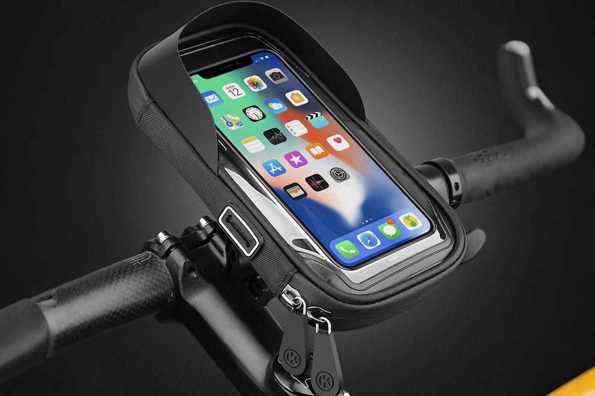 Bike Frame Bag Waterproof Bike Phone Mount Holder Bikes Accessories Gifts - Black