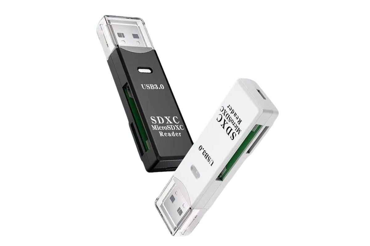 2 In 1 USB 3.0 Card Memory Reader High Speed SD SDHC SDXC Micro Writer Adapter - Black