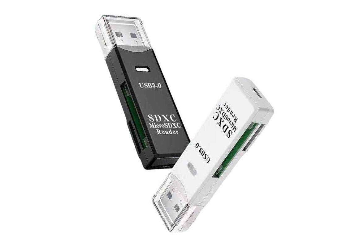 2 In 1 USB 3.0 Card Memory Reader High Speed SD SDHC SDXC Micro Writer Adapter - Black