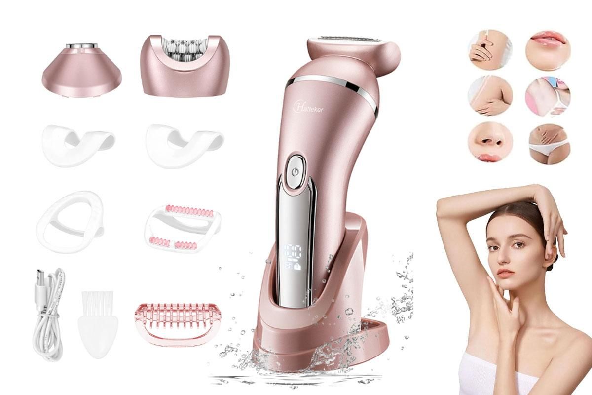 3 in 1 Epilator Shaver Kit for Women - Electric Razor Hair Remover for Face, Chin, Arms, Legs, Armpits, and Bikini
