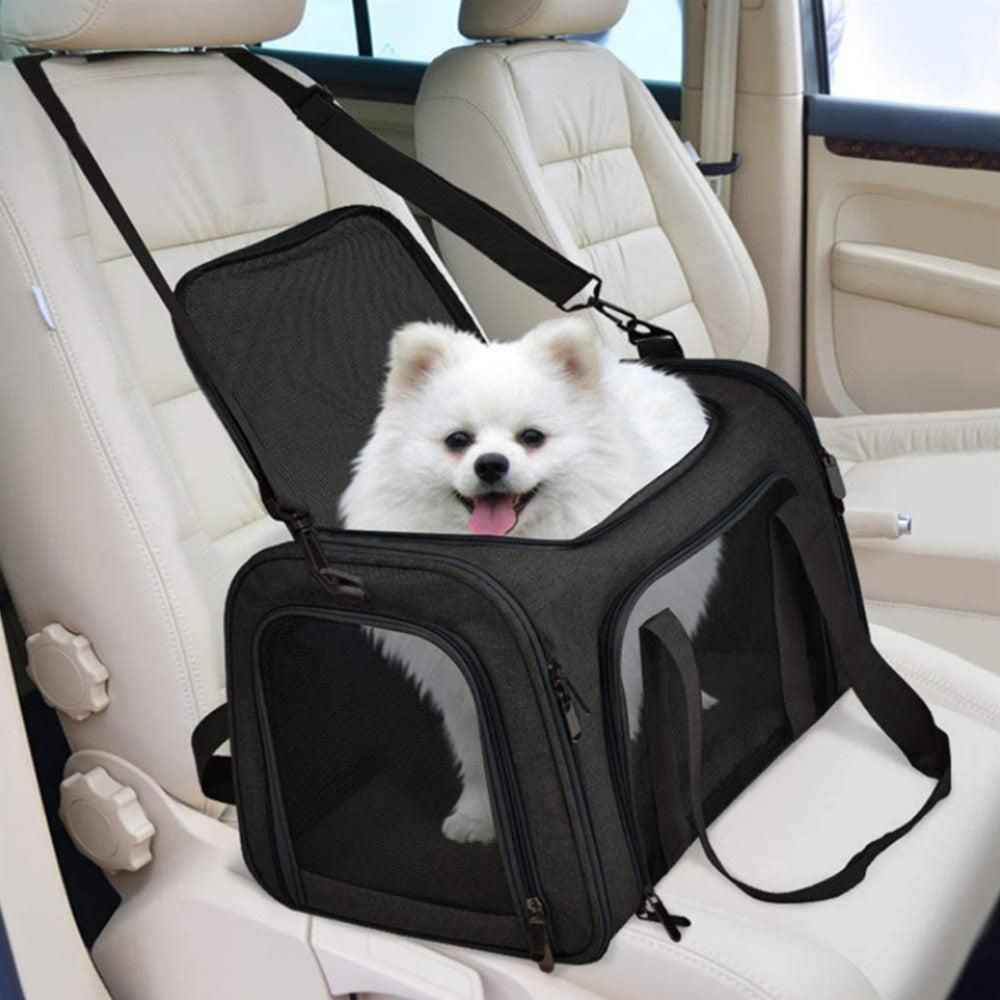 Foldable Travel Pet Carrier Bag Portable Cat Dog Kennel Bag Black - L