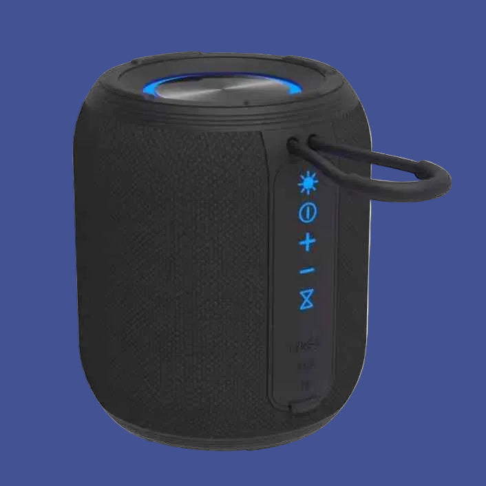 Outdoor Waterproof Bluetooth Speaker - IPX5 Subwoofer, 24-Hour Battery Life, RGB Lighting, Perfect for Camping and Home Use - Black
