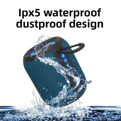 Outdoor Waterproof Bluetooth Speaker - IPX5 Subwoofer, 24-Hour Battery Life, RGB Lighting, Perfect for Camping and Home Use - Black