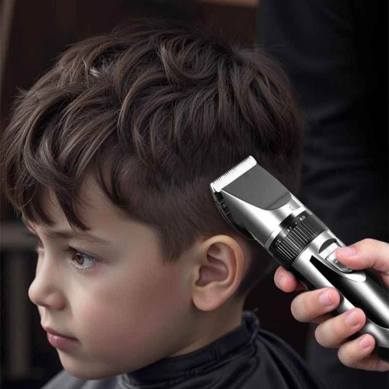 Digital Display Electric Hair Clipper, Rechargeable Hair Trimmer for Adults & Kids, Multiple Attachments—Black