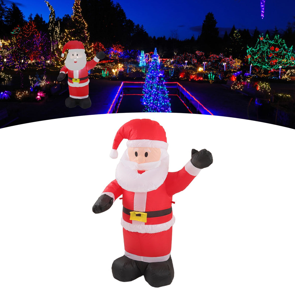 Christmas Inflatable Santa Decoration with LED Lights - Waterproof & Tear Resistant, 100-240V AU Plug