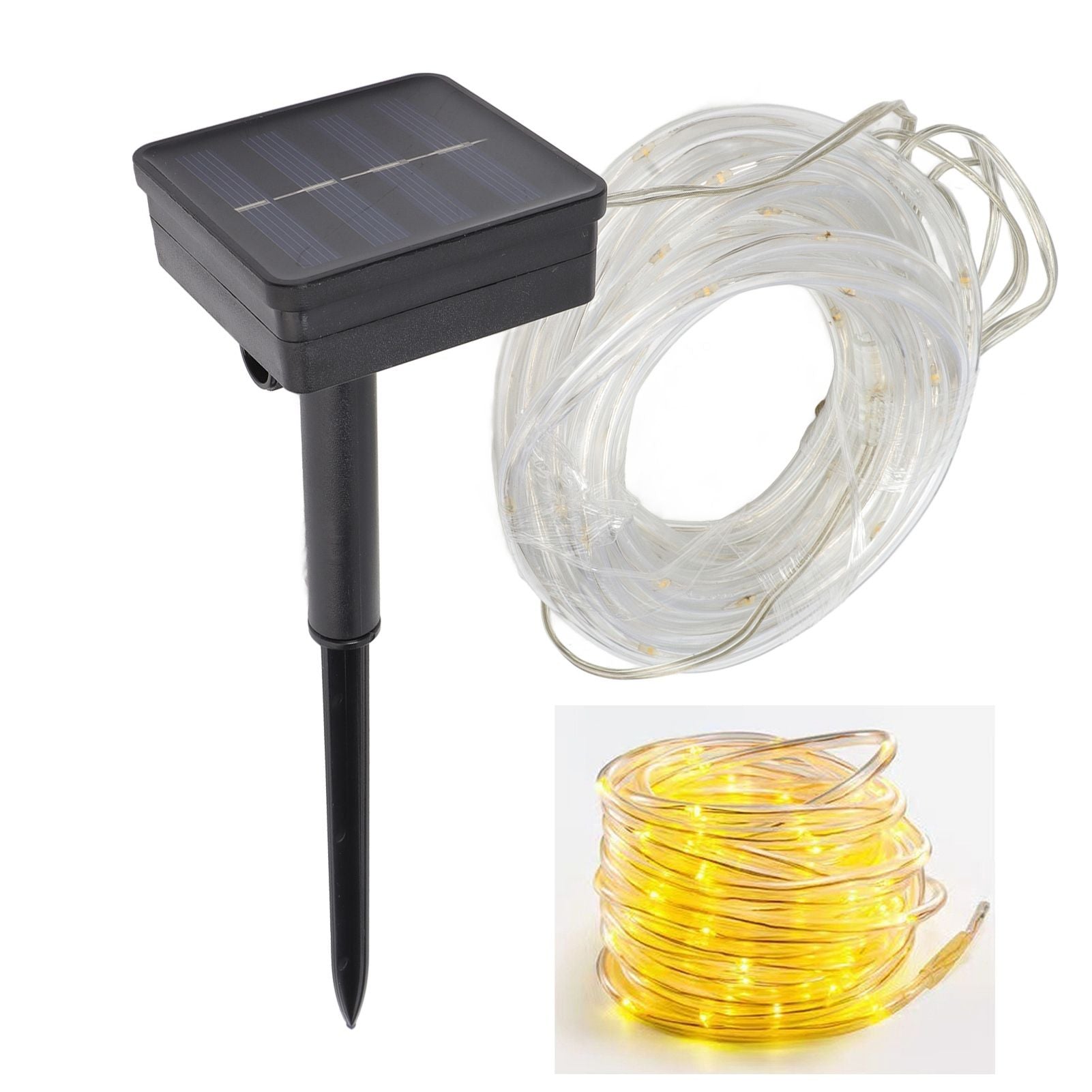 Solar Rope String Lights Waterproof High Brightness LED Solar String Lights for Garden Balcony Christmas Decoration Warm Light