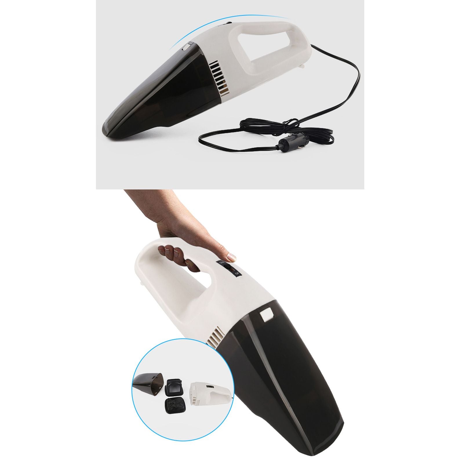 Handheld Vacuum Cleaner High Power Fast Heat Dissipation Ergonomic Design Portable Car Vacuum 100W 12V
