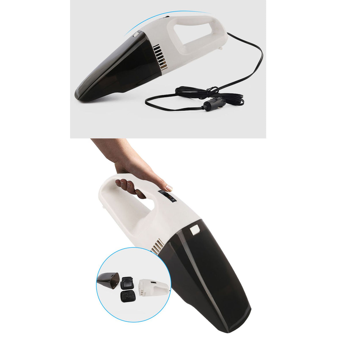 Handheld Vacuum Cleaner High Power Fast Heat Dissipation Ergonomic Design Portable Car Vacuum 100W 12V