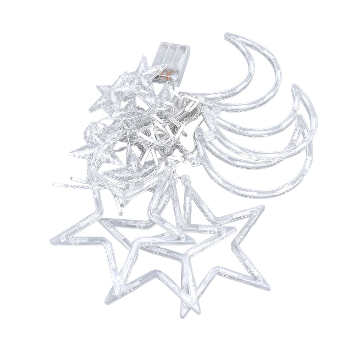Star Moon Curtain Lights - 126 LED Battery Powered String Lights for Romantic Ambience, Ideal for Weddings and Birthdays