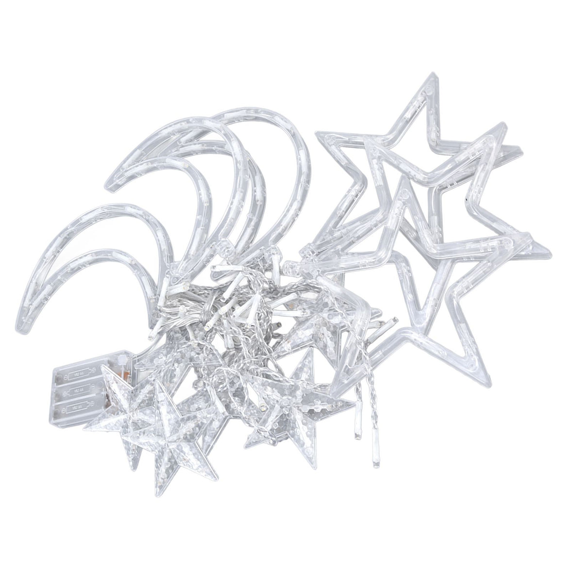Star Moon Curtain Lights - 126 LED Battery Powered String Lights for Romantic Ambience, Ideal for Weddings and Birthdays