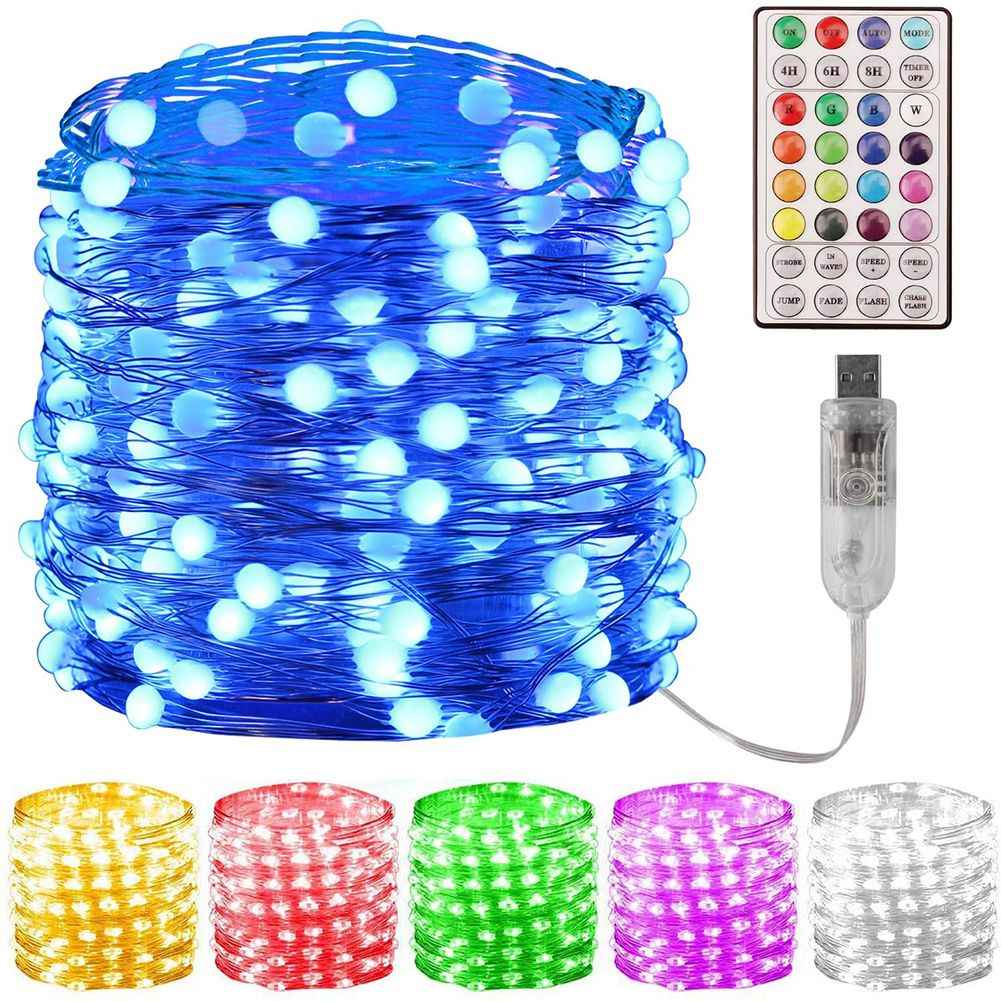 RGB Fairy String Lights - 12M Remote Control Copper Wire Lamps for Magical Ambiance