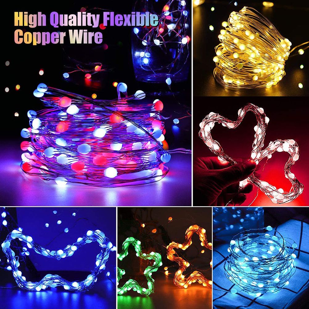RGB Fairy String Lights - 12M Remote Control Copper Wire Lamps for Magical Ambiance