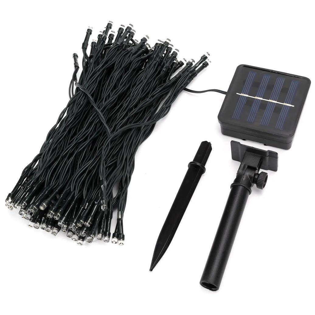 17m Solar String Lights with 100 Warm White LEDs for Outdoor Gardens and Patios