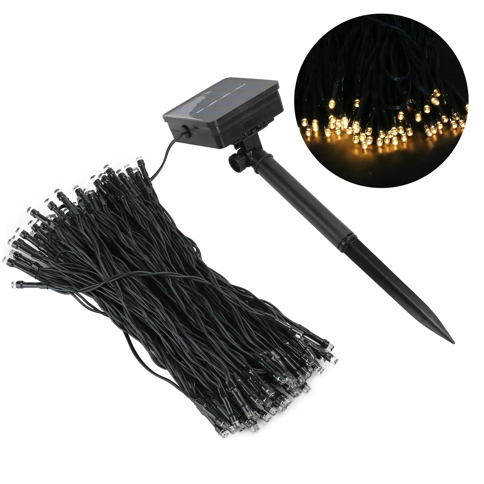 17m Solar String Lights with 100 Warm White LEDs for Outdoor Gardens and Patios