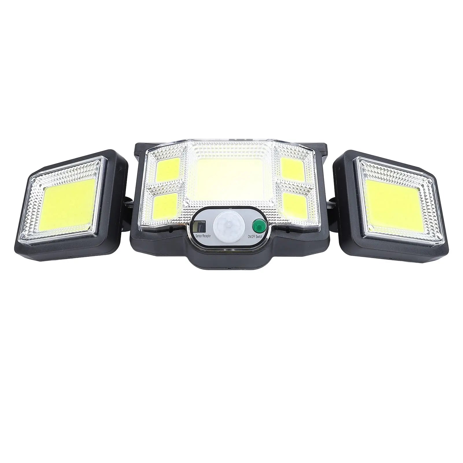3 Heads Outdoor Solar Wall Light with Remote Control Motion Sensor 3 Lighting Modes Waterproof Wide Angle Rotation Solar Fence Light