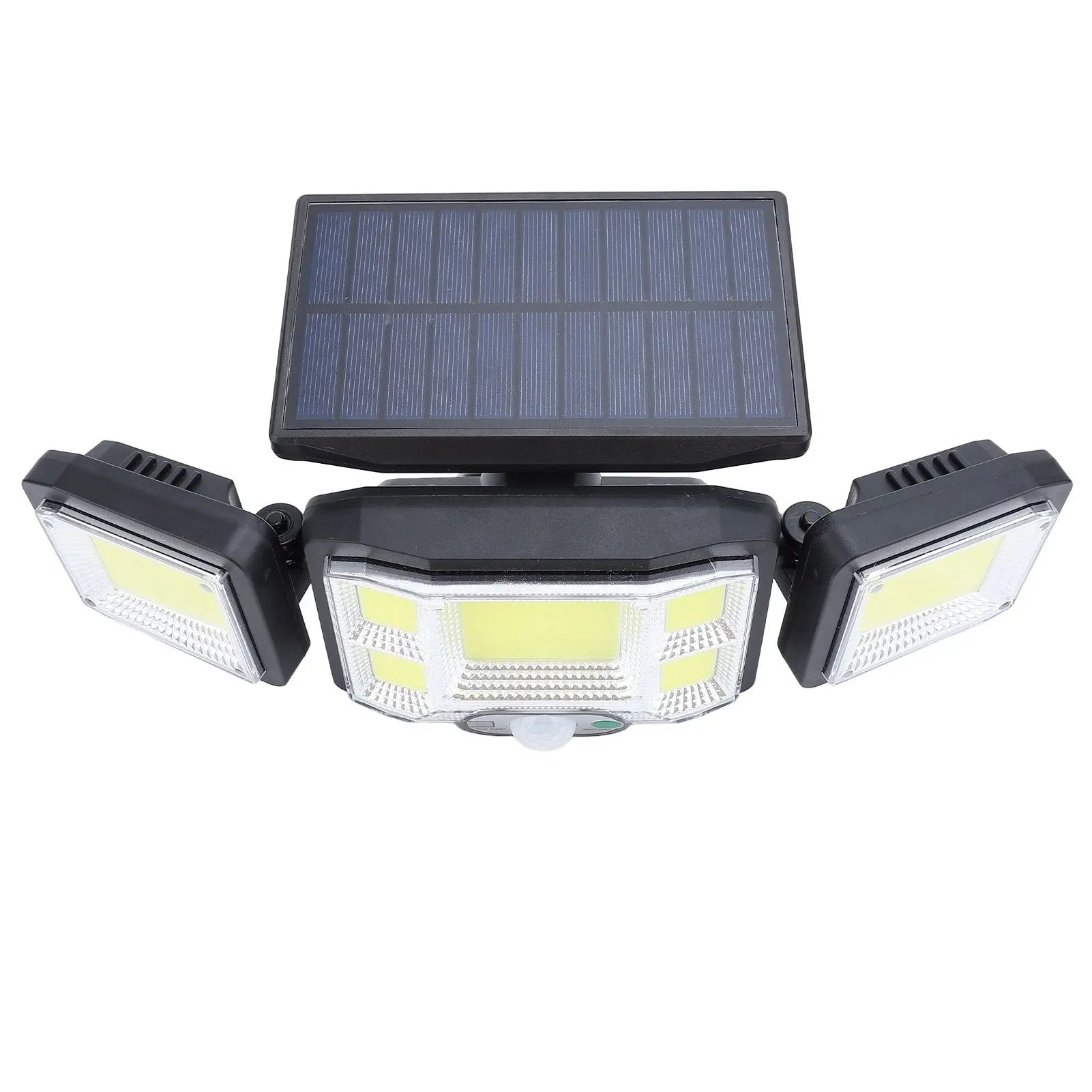 3 Heads Outdoor Solar Wall Light with Remote Control Motion Sensor 3 Lighting Modes Waterproof Wide Angle Rotation Solar Fence Light