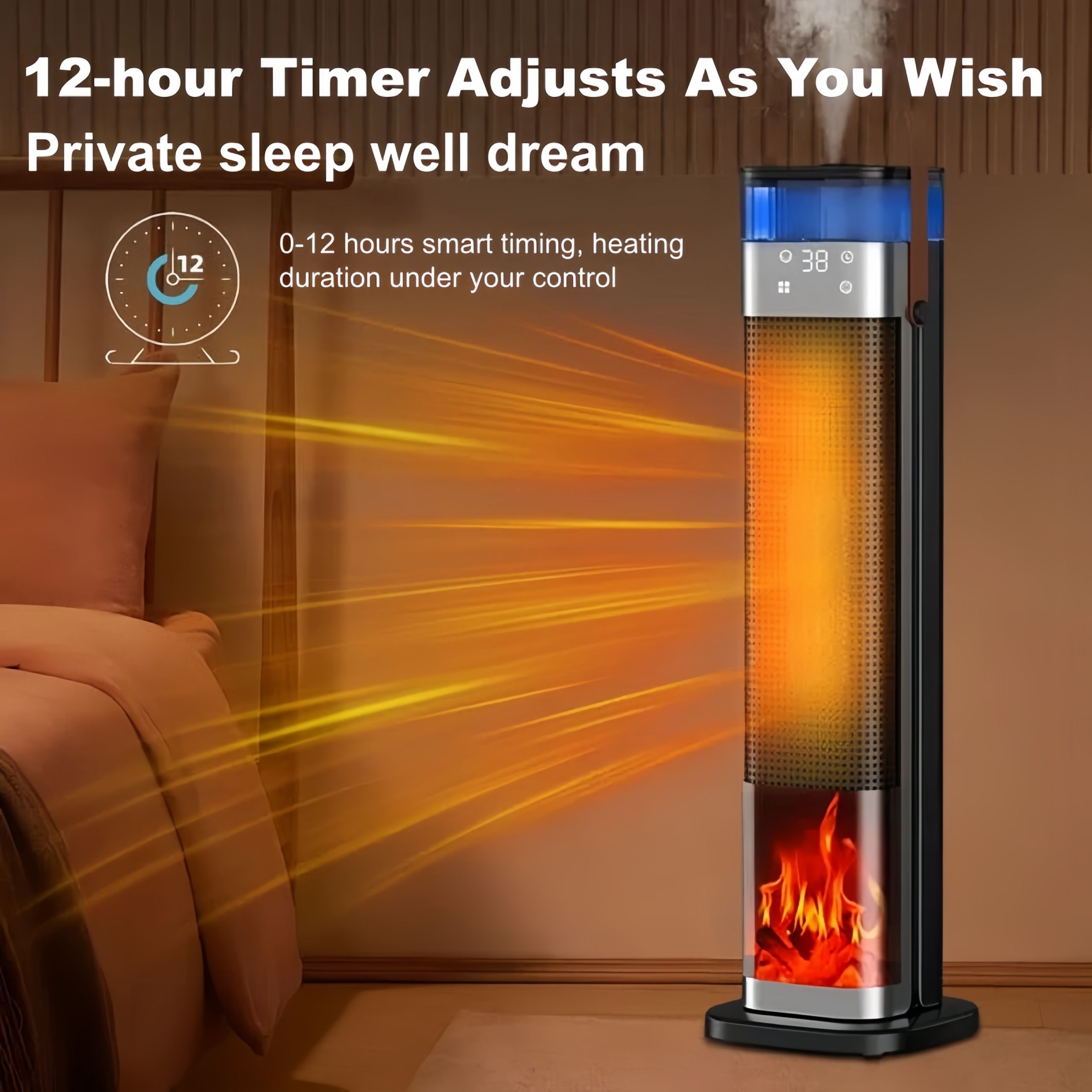 Tower Heater with humidifier for Optimal Comfort and Warmth