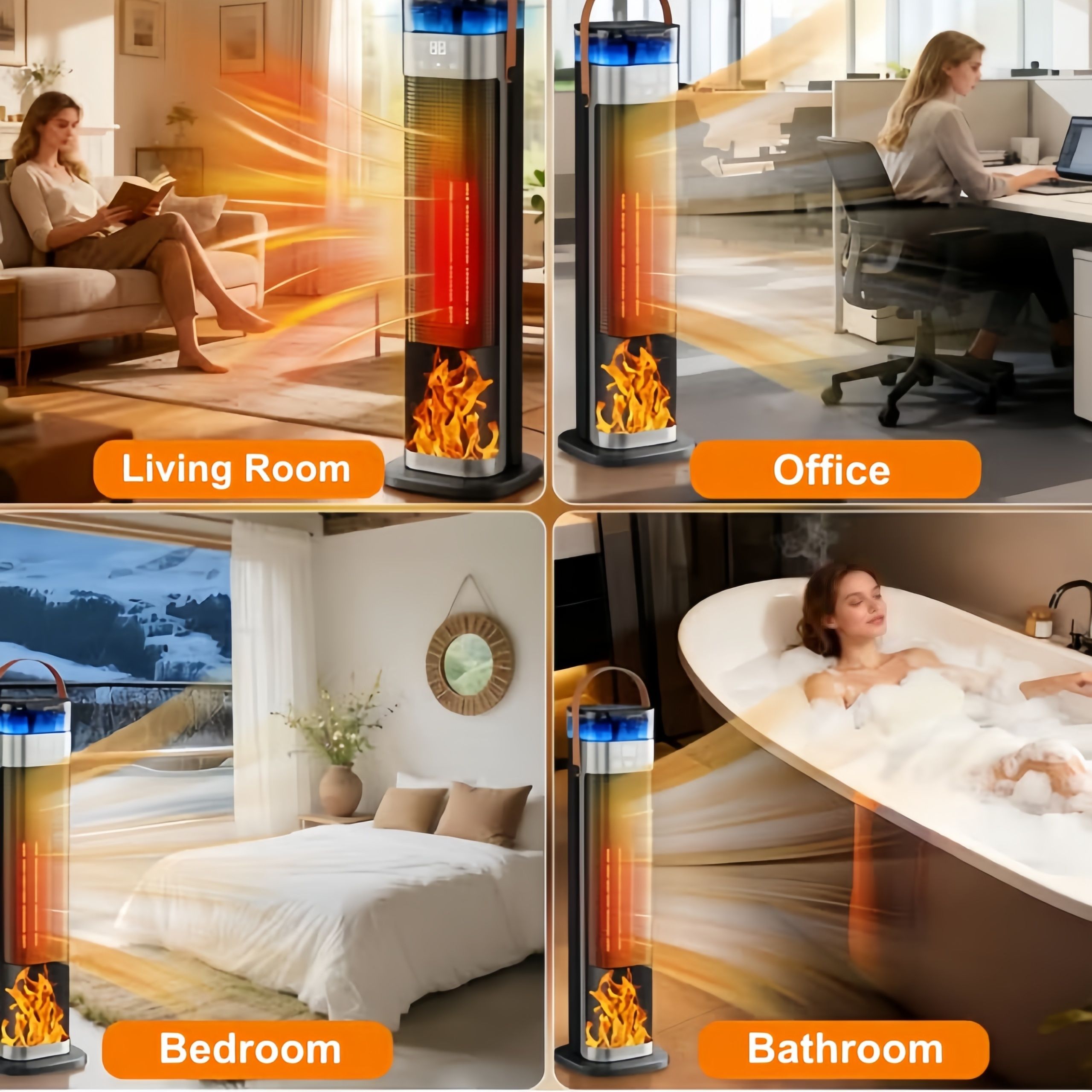 Tower Heater with humidifier for Optimal Comfort and Warmth
