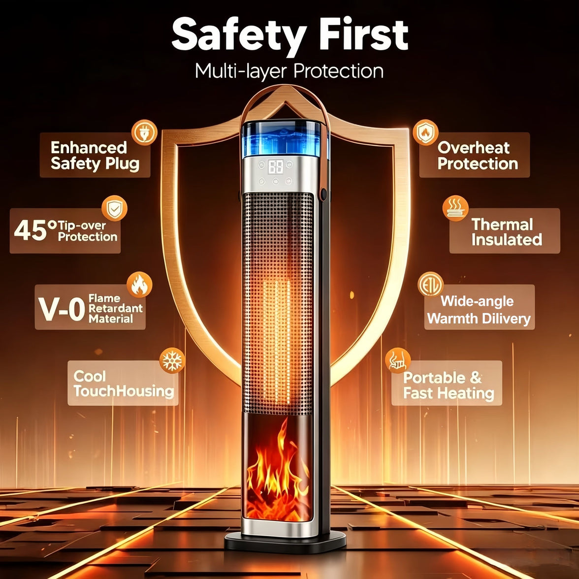 Tower Heater with humidifier for Optimal Comfort and Warmth