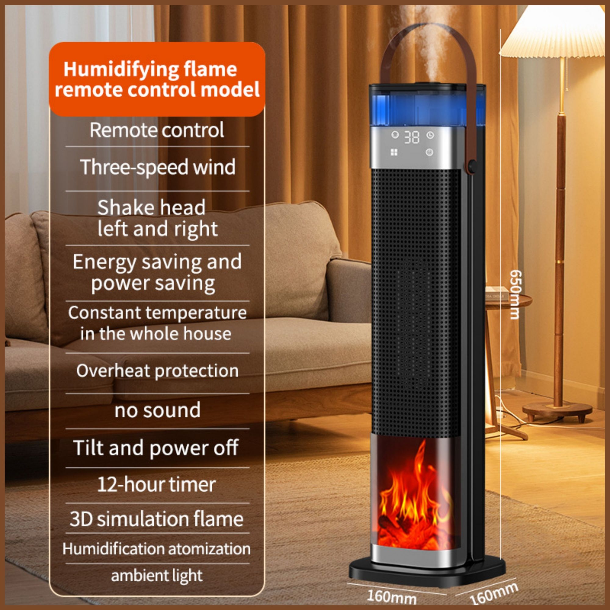 Tower Heater with humidifier for Optimal Comfort and Warmth