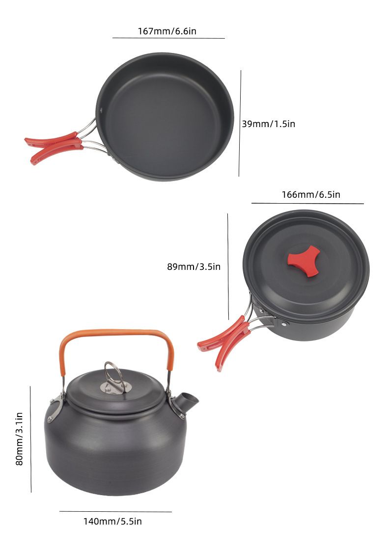 Essential Camping Cookware Set - Lightweight and Compact Mess Kit for Hiking Adventures
