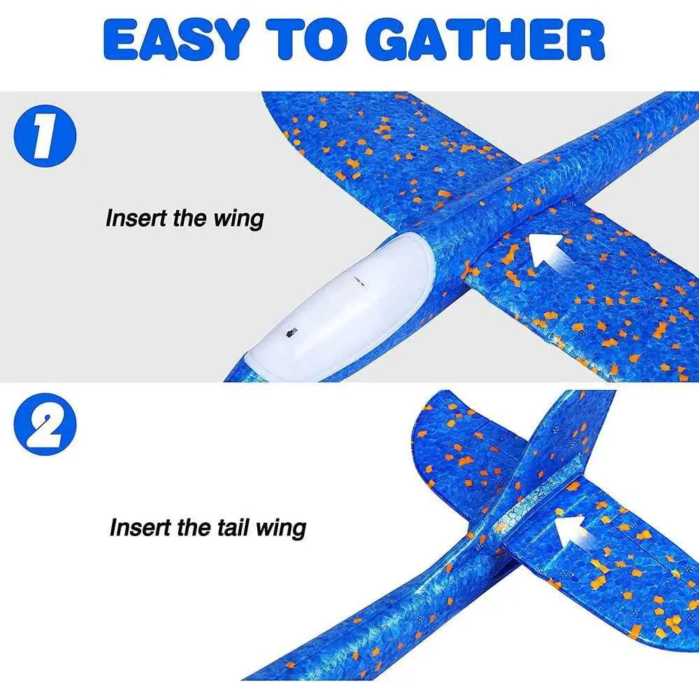 LED Flashing Glider Plane – 4PCS Colorful Foam Airplanes with Night-Time Lights