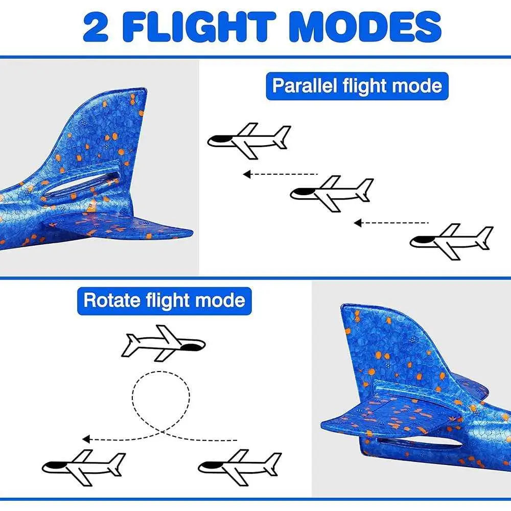 LED Flashing Glider Plane – 4PCS Colorful Foam Airplanes with Night-Time Lights
